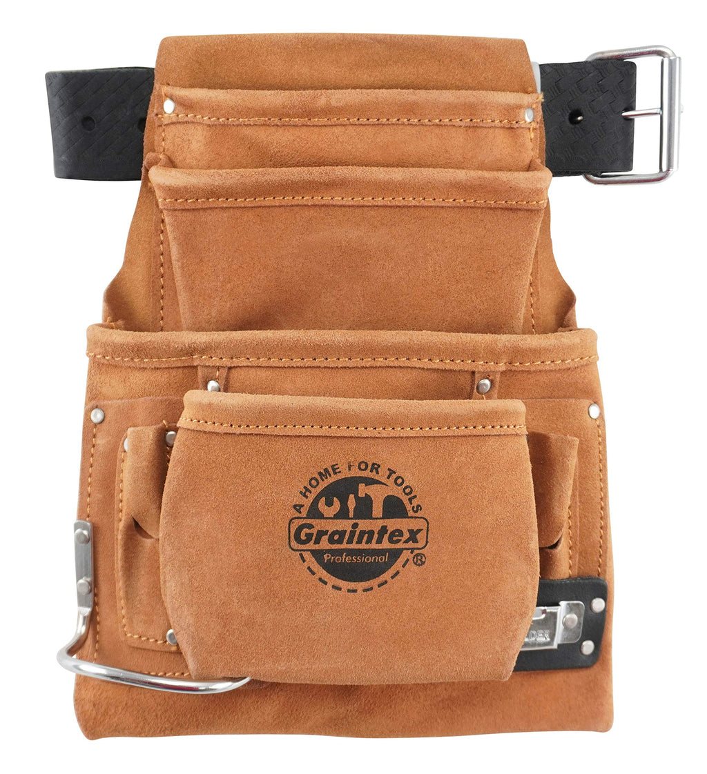 Graintex PL45S 10-Pocket Nail and Tool Pouch with Embossed Leather Belt - NewNest Australia