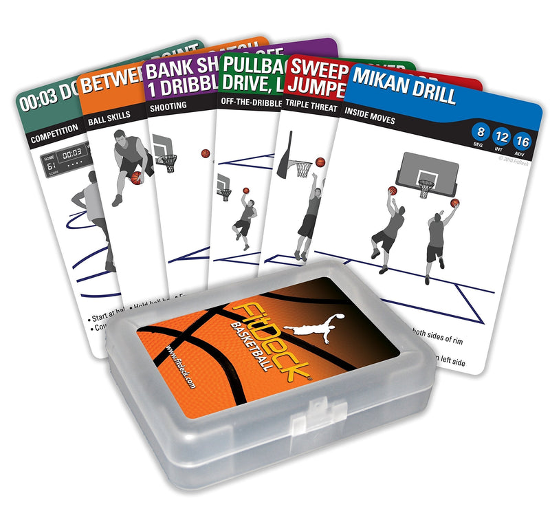 Fitdeck Illustrated Exercise Playing Cards for Guided Workouts Full Deck (56-Cards) Basketball - NewNest Australia