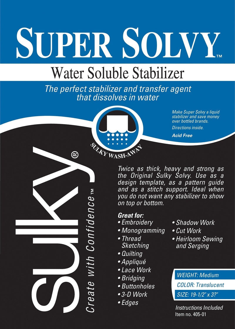 Sulky 102122 Super Solvy Water-Soluble Stabilizer, 19.5"X36" - NewNest Australia