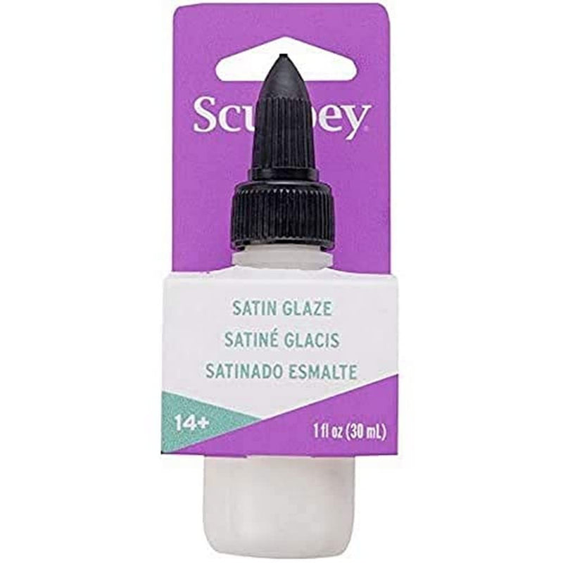 Sculpey® Satin Glaze, Non Toxic, 1 fl oz. bottle with precise flow twist cap. Will add a satin finish to your baked polymer oven-bake clay creations! 1-Ounce - NewNest Australia