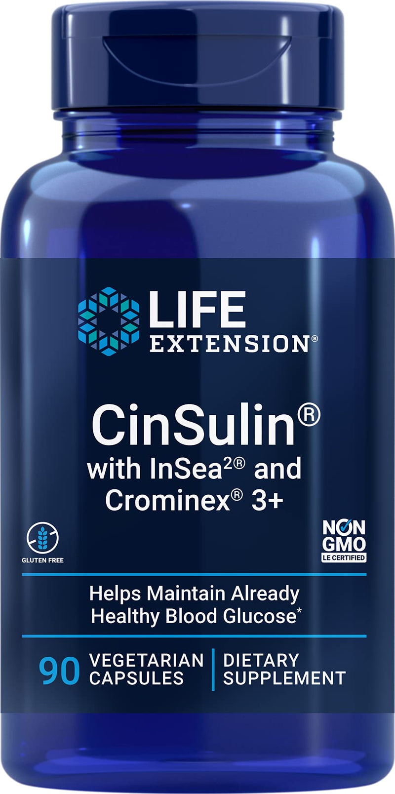 Life Extension CinSulin with InSea2 and Crominex 3+ – Non-GMO – 90 Vegetarian Capsules - NewNest Australia