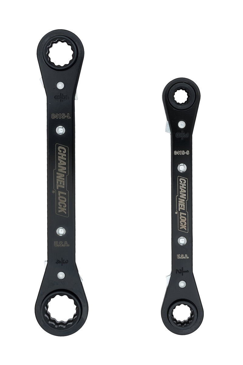 Channellock 841S 8-in-1 SAE 2 Piece Ratcheting Wrench Set | 8 sizes in 2 Pieces Including 5/16, 3/8, 7/16 ,9/16, 5/8, 11/16, 3/4-Inch | 12 Point Ratchet | Heat Treated for Durability | Made in USA 2 Piece SAE - NewNest Australia