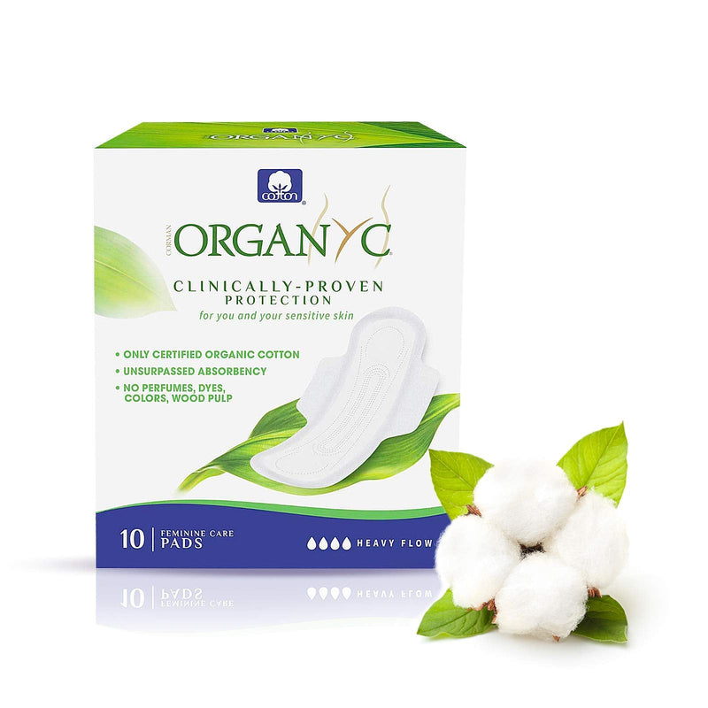 Organyc - 100% Certified Organic Cotton Feminine Pads - Heavy Flow, 10 Count (Pack of 1) (B003ART1JG) 10 Count (Pack of 1) - NewNest Australia