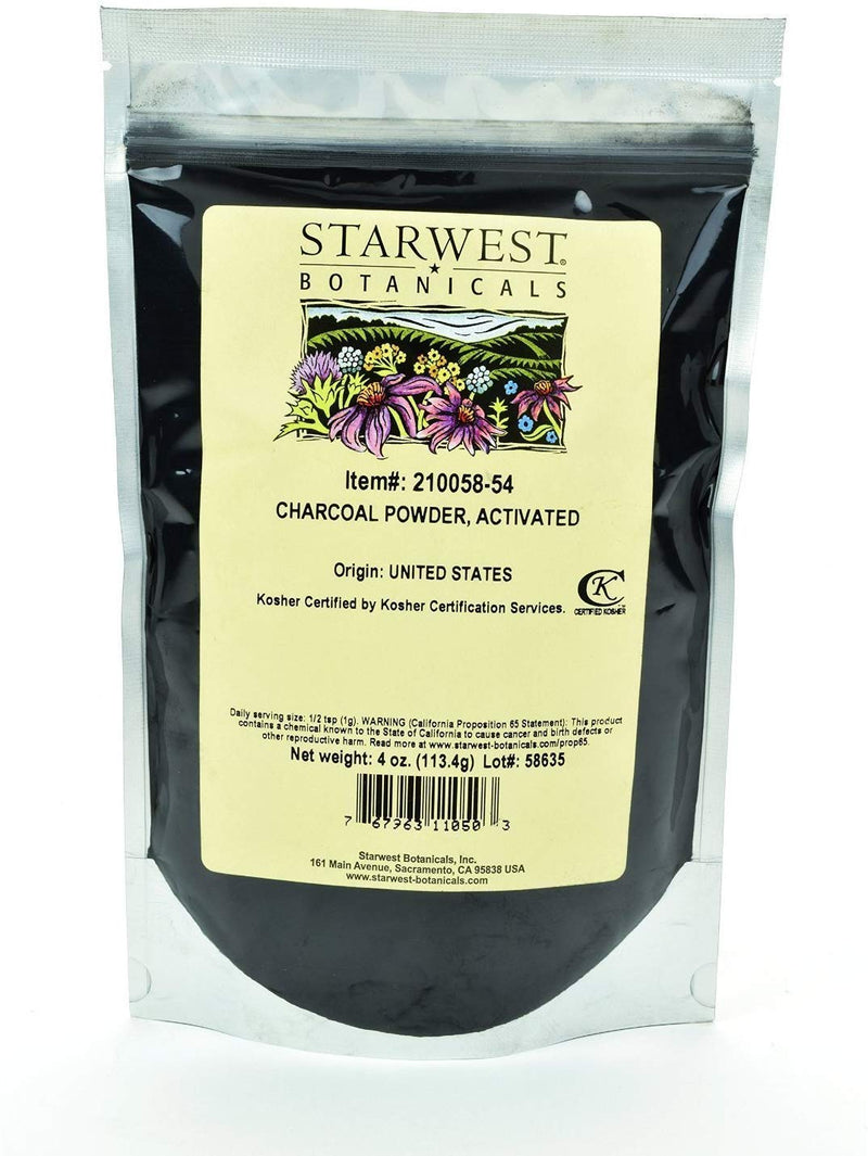 Starwest Botanicals Charcoal Powder Activated, 4 Ounces - NewNest Australia