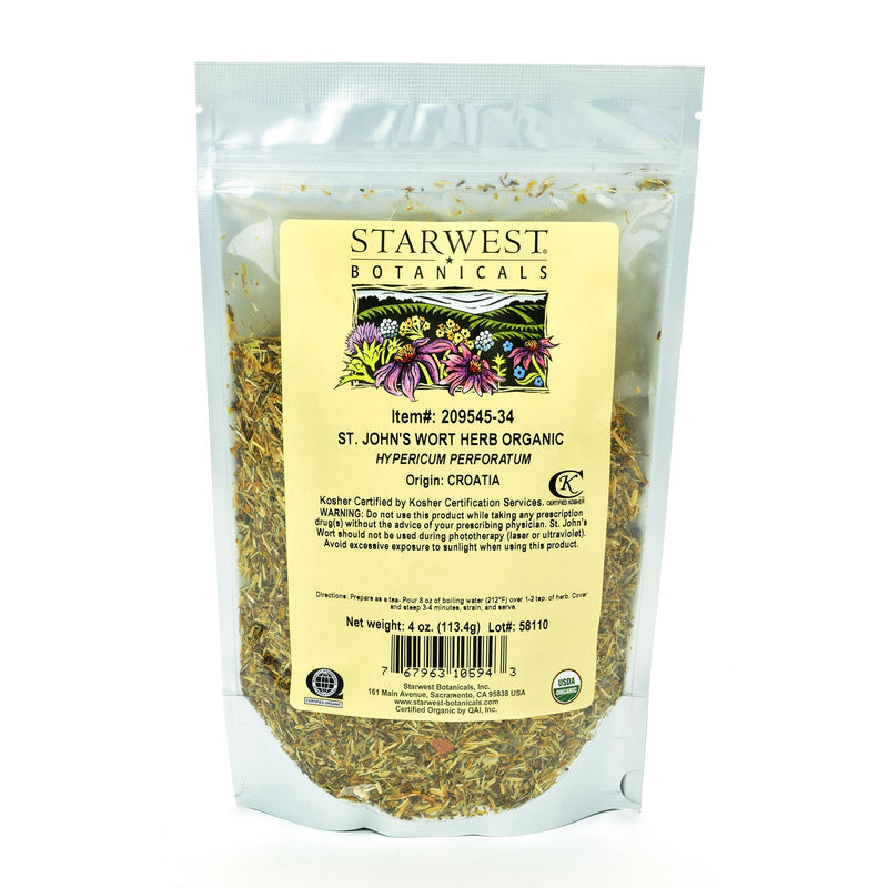 Starwest Botanicals Organic St. John's Wort Herb C/S, 4 Ounces - NewNest Australia
