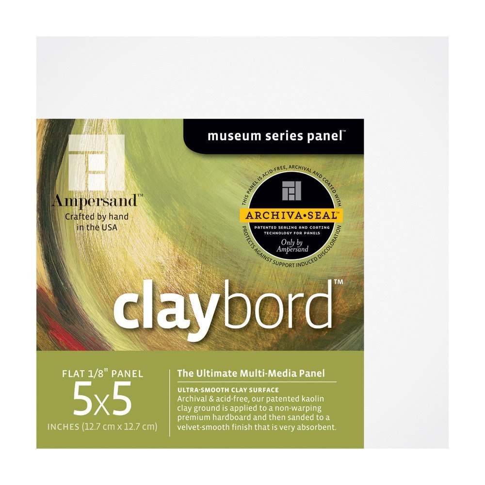 Ampersand Museum Series Claybord Panels for Paint and Ink, 1/8 Inch Depth, 5X5 Inch, Pack of 4 (CBS055) - NewNest Australia