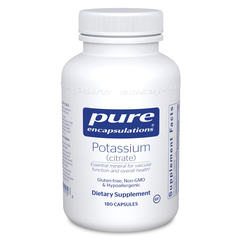 Pure Encapsulations Potassium (Citrate) | Essential Electrolyte Supplement to Support Nerve and Muscle Function, Adrenals, Hormones, Heart Health, and Energy* | 180 Capsules Standard Packaging - NewNest Australia