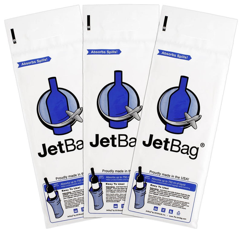 NewNest Australia - Jet Bag Bold - The Original ABSORBENT Reusable & Protective Bottle Bags - Set of 3 - MADE IN THE USA 