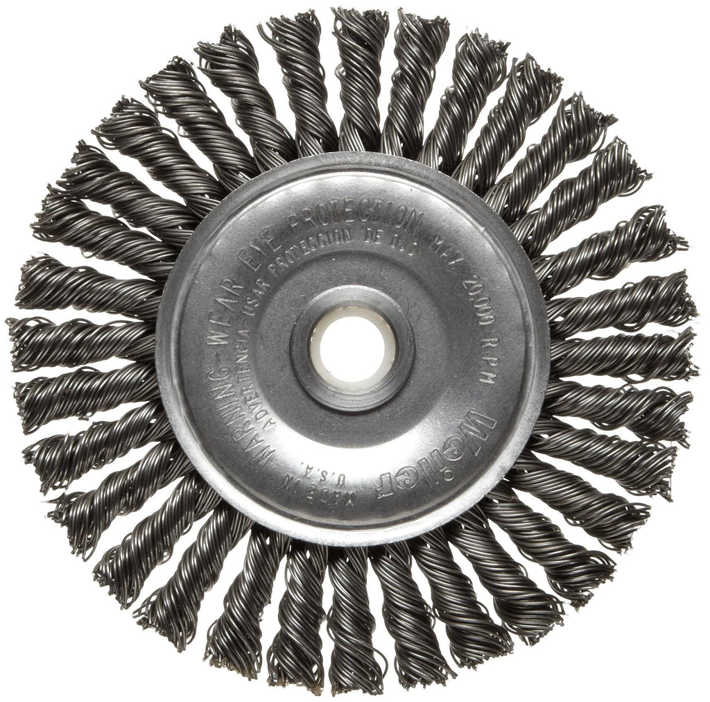 Weiler 13124 Mini Roughneck 4" Stringer Bead Wire Wheel, .020" Steel Fill, 1/2"-3/8" Arbor Hole, Made in the USA 1/2"-3/8" - NewNest Australia