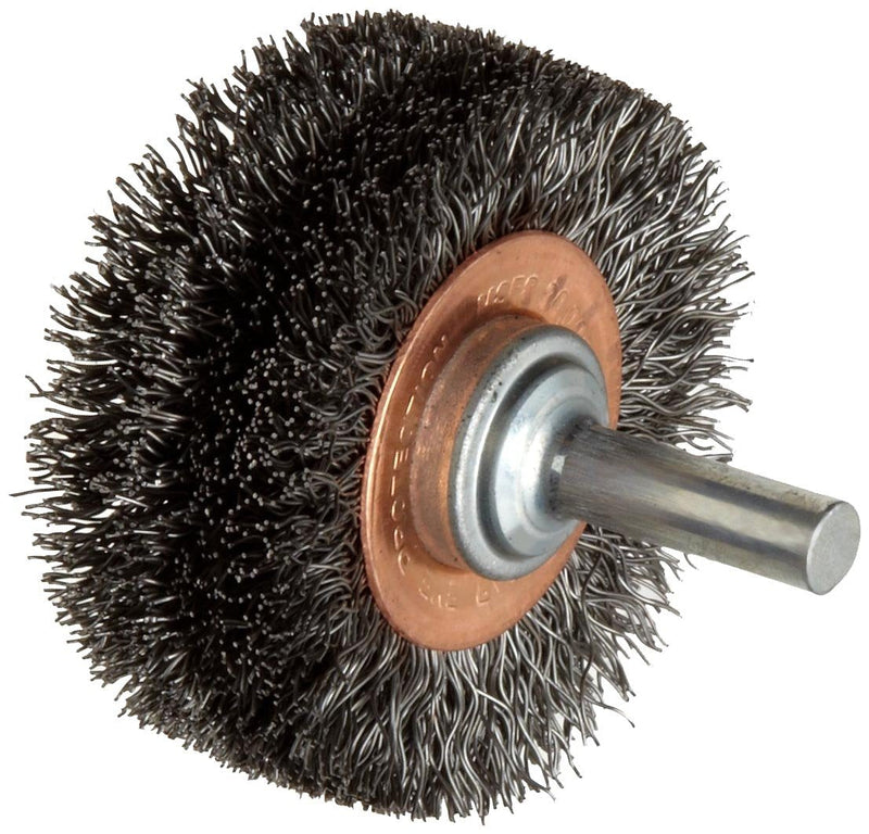 Weiler 17619 2" Wide Face Stem-Mounted Crimped Wire Wheel, .0118" Steel Fill, 1/4" Stem, Made in the USA - NewNest Australia