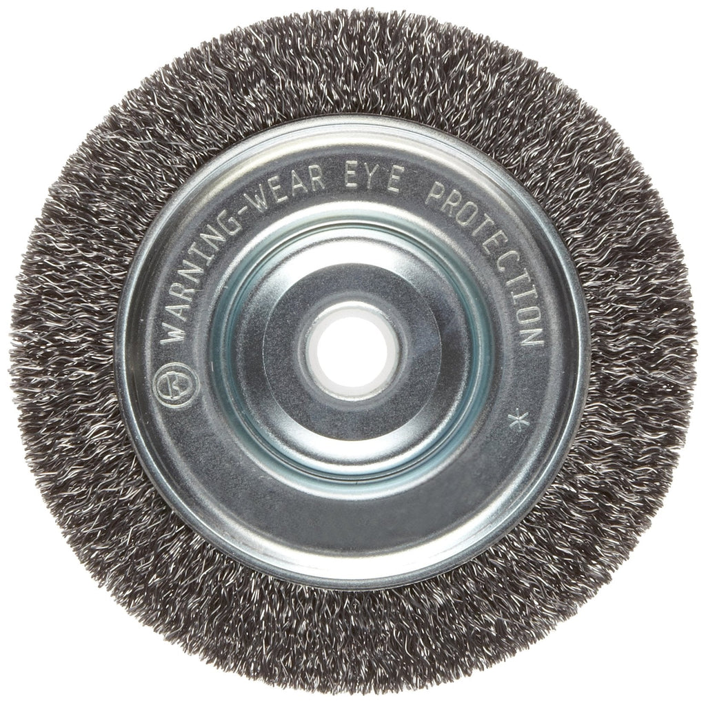 Weiler 36063 Vortec Pro 5/8"-1/2" Arbor, 5" Diameter, 0.014" Wire Size, Carbon Steel Bristles, Narrow Face, Crimped Wire Wheel Brush - NewNest Australia