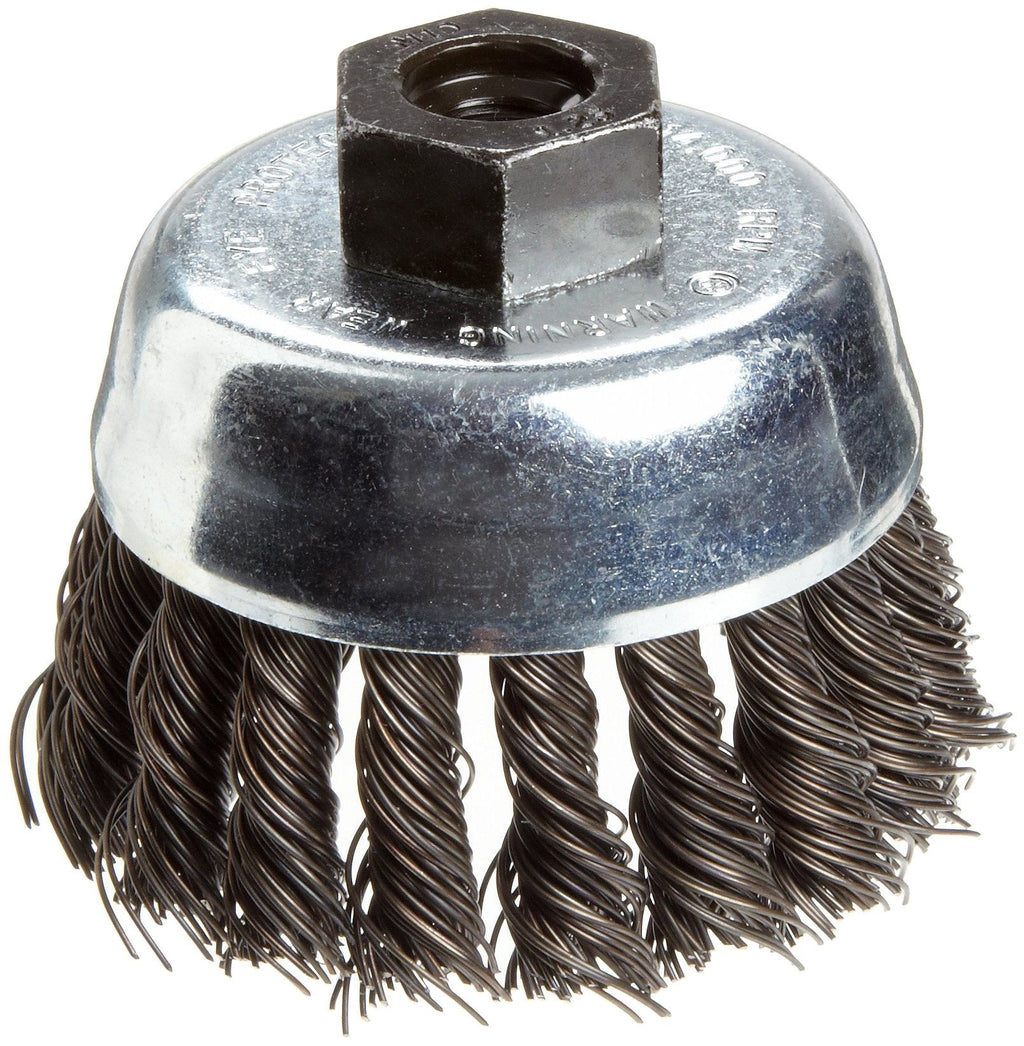 Weiler 36041 Vortec Pro 3" Knot Wire Cup Brush, .020" Steel Fill, M10 x 1.25 Nut, Made in the USA 3" - NewNest Australia