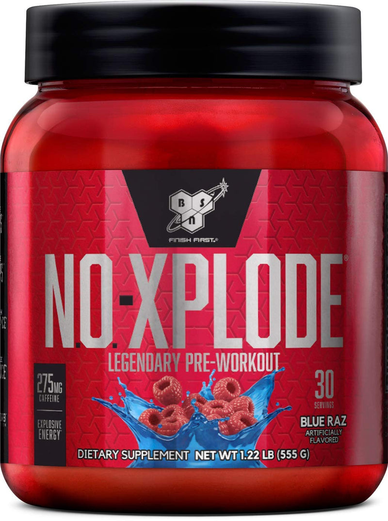BSN N.O.-XPLODE Pre Workout Powder, Energy Supplement for Men and Women with Creatine and Beta-Alanine, Flavor: Blue Raz, 30 Servings 30 Servings (Pack of 1) - NewNest Australia