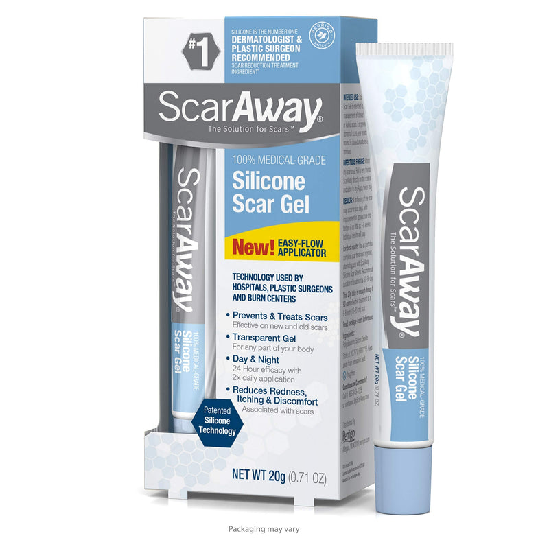 ScarAway 100% Medical-Grade Silicone Scar Gel for Face, Body, Surgical, Burn, Hypertrophic Scars, Keloids and Acne Scar Treatment, 0.71 Ounces, (20 Grams) - NewNest Australia