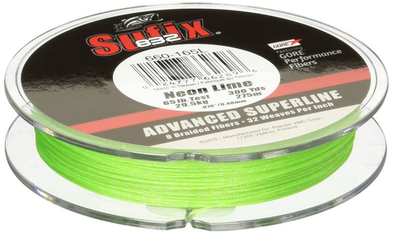 Sufix 832 Braid 50 lb Neon Lime 300 yards - NewNest Australia
