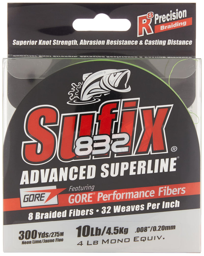 Sufix 832 Braid 10 lb Neon Lime 300 yards - NewNest Australia