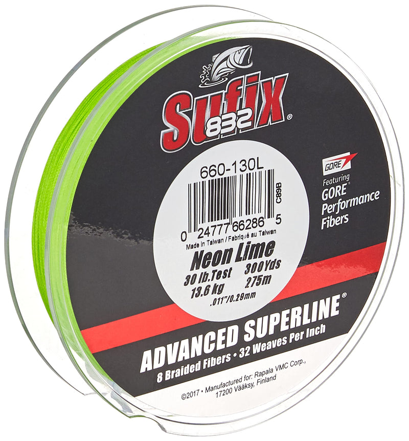 Sufix 832 Braid 30 lb Neon Lime 300 yards - NewNest Australia