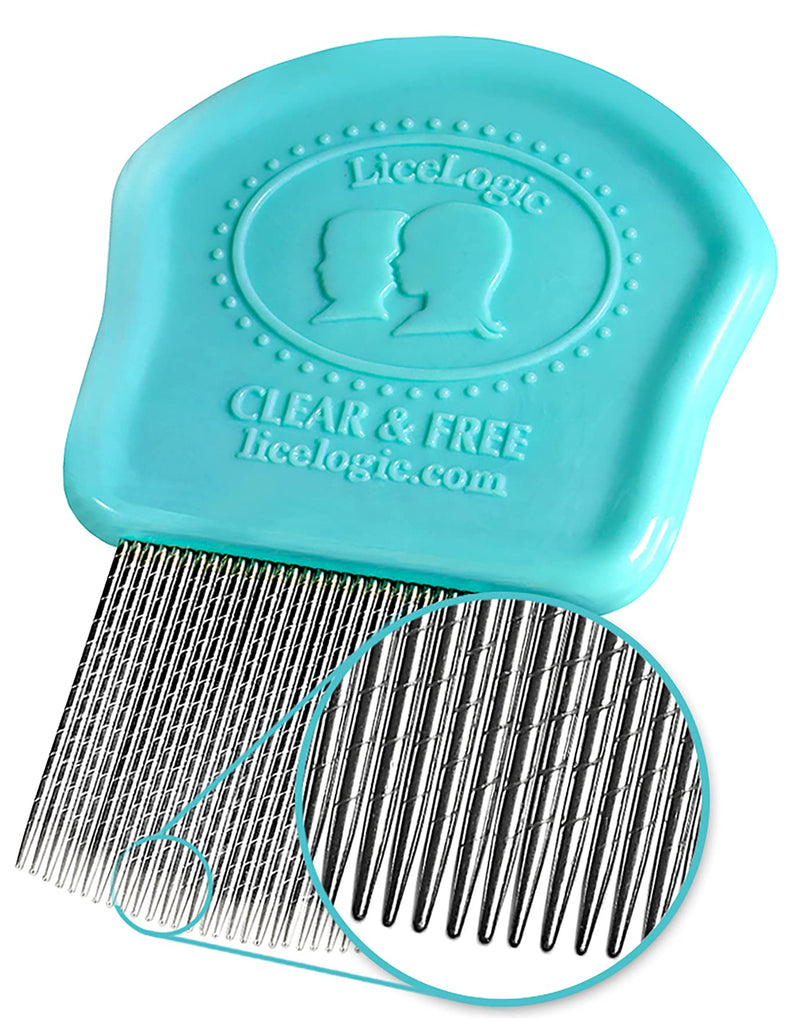 LiceLogic Eliminator Lice Comb/Nit Comb With Professional Grade Stainless Steel Metal Teeth With No Slip Grip Handle is Durable, Strong, Effective, and Reusable 1 Count (Pack of 1) - NewNest Australia