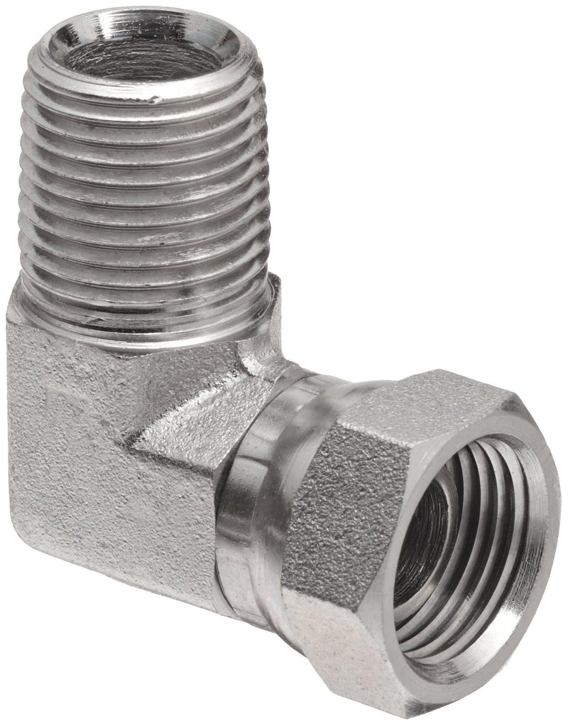 Brennan 1501-02-04-FG Steel Pipe Fitting, 90 Degree Elbow, 1/8"-27 NPTF Male x 1/4"-18 NPSM Female Swivel - NewNest Australia