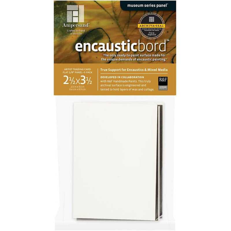 Ampersand Encausticbord Hardboard Panel for Encaustics and Mixed Media, 1/8 Inch Depth, Artist Trading Cards, Pack of 5 (ENATC) - NewNest Australia