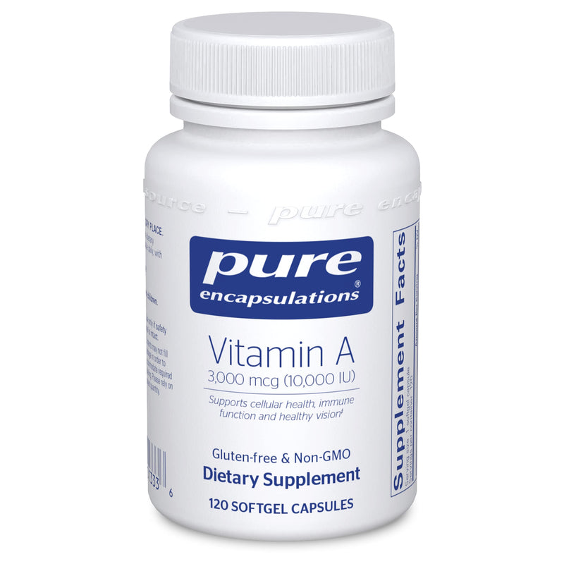 Pure Encapsulations Vitamin A 10,000 IU from Cod Liver Oil | Supports Immune and Cellular Health, Vision, Bones, Skin, and Reproductive Function* | 120 Softgel Capsules Standard Packaging - NewNest Australia