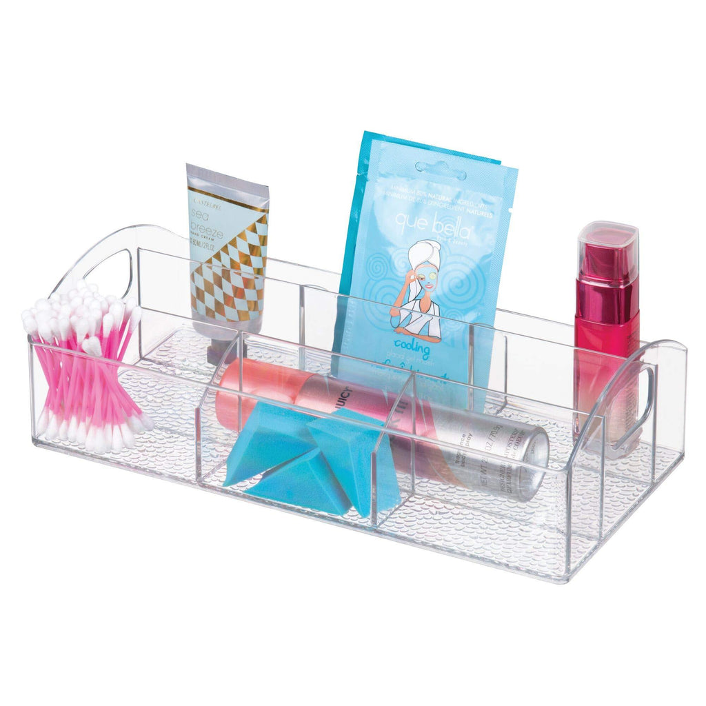 iDesign Med+ BPA-Free Plastic Divided Bathroom Organizer with Handles - 12" x 6" x 3.5", Clear 8 Section - NewNest Australia