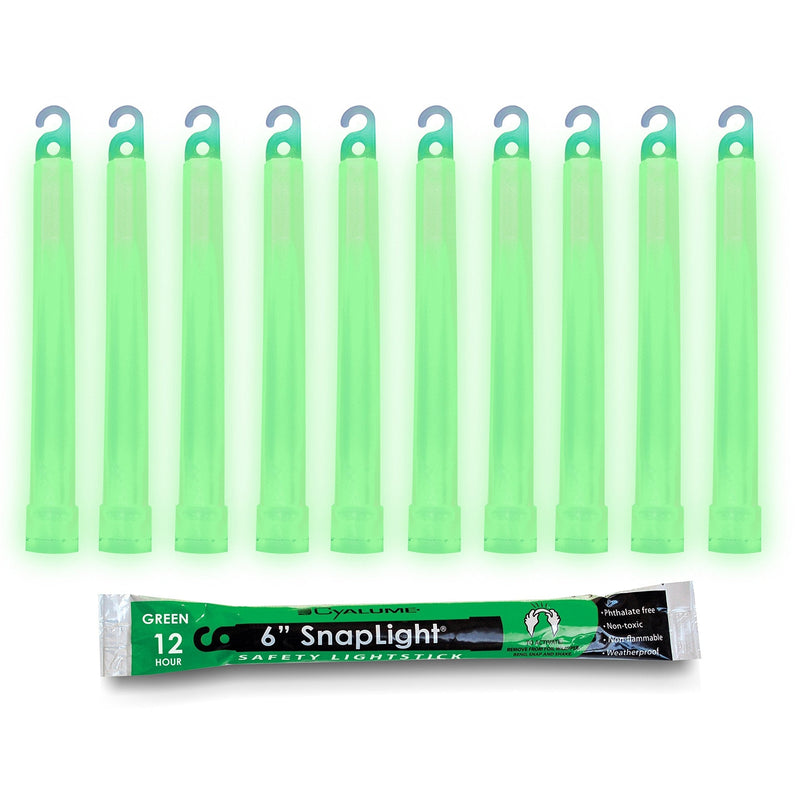 Cyalume-9-08001 Green Glow Sticks - Premium Bright 6” SnapLight Sticks with 12 Hour Duration (10 Pack) 10 Pack - NewNest Australia