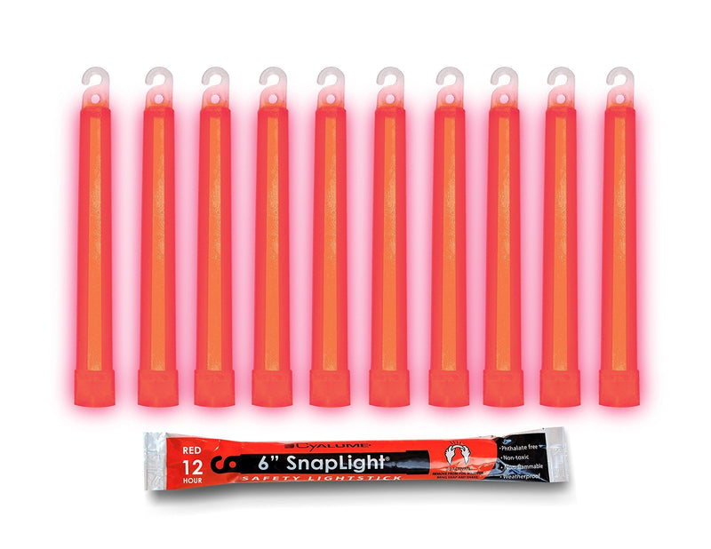 Cyalume - 9-08002 SnapLight Red Light Sticks – 6 Inch Industrial Grade, Ultra Bright Glow Sticks with 12 Hour Duration (Pack of 10) 10 Pack - NewNest Australia