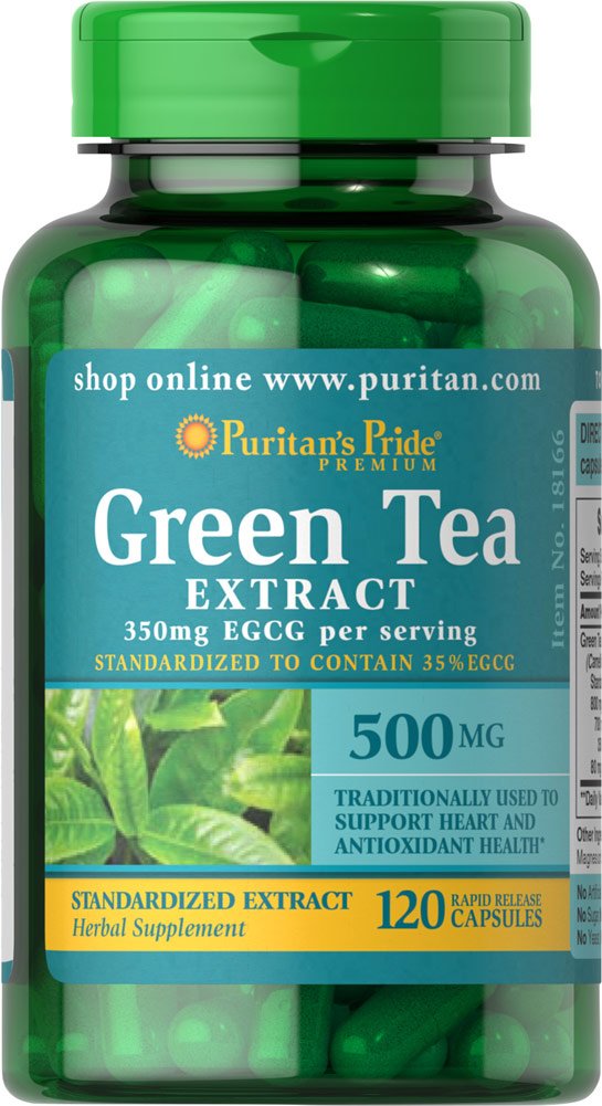 Puritan's Pride Green Tea Standardized Extract 500 mg-120 Capsules (18166) - NewNest Australia