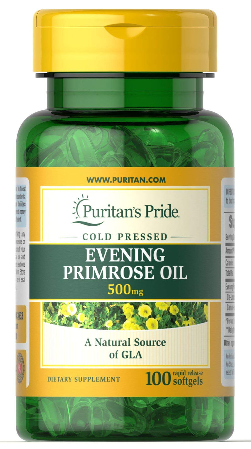 Evening Primrose Oil 500 mg with GLA by Puritan's Pride, White, 100 Count (Pack of 1) - NewNest Australia