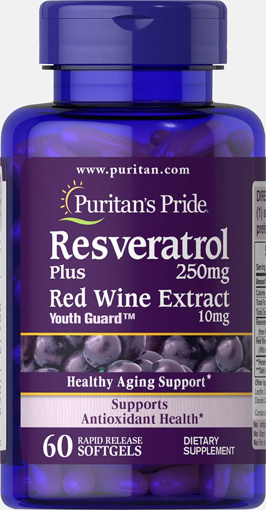 Puritans Pride Resveratrol 250 mg, 60 Count 60 Count (Pack of 1) - NewNest Australia