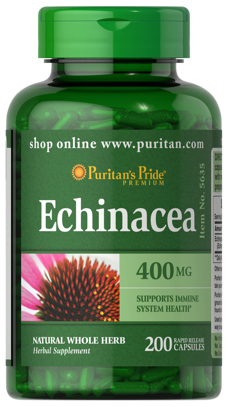 Puritans Pride Echinacea 400 mg for Health to Support Immune System, 200 Count - NewNest Australia