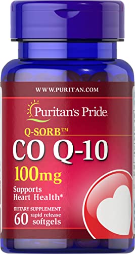 Q-Sorb CoQ10 100mg, Supports Heart Health, 60 Rapid Release Softgels by Puritan's Pride, 60 ct 60 Count - NewNest Australia