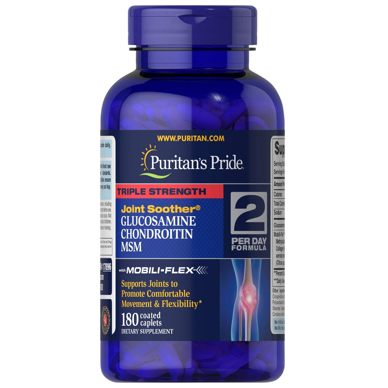 Triple Strength Glucosamine, Chondroitin and Msm Joint Soother, Supports Joint Health*, 180 ct by Puritan's Pride - NewNest Australia