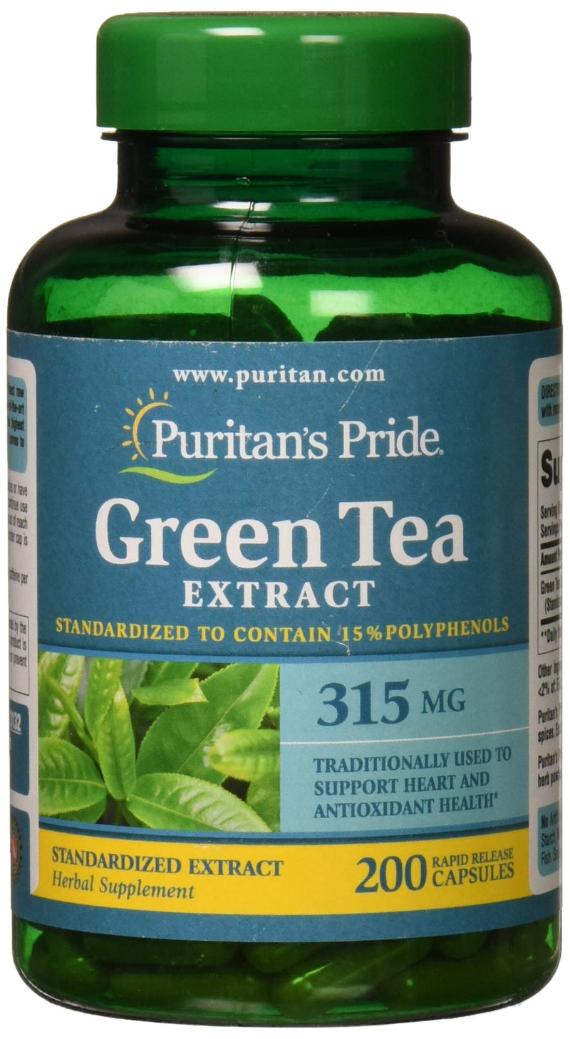 Puritans Pride Green Tea Standardized Extract 315 Mg Capsules, 200 Count - NewNest Australia