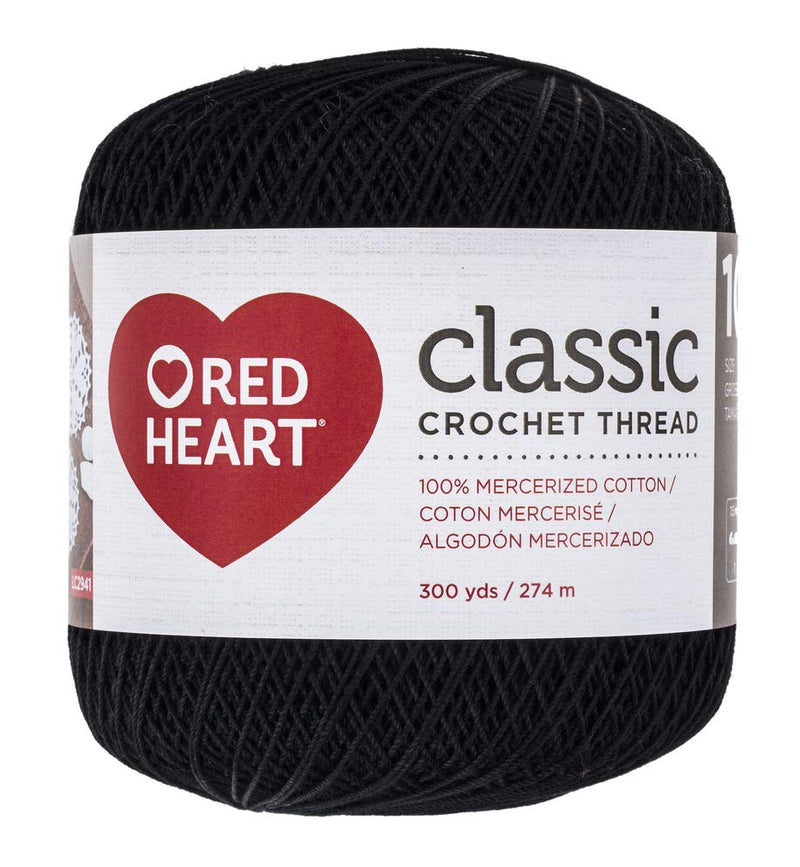 Coats Crochet Red Heart Classic Crochet, Thread Size 10, Black (144-12) - NewNest Australia