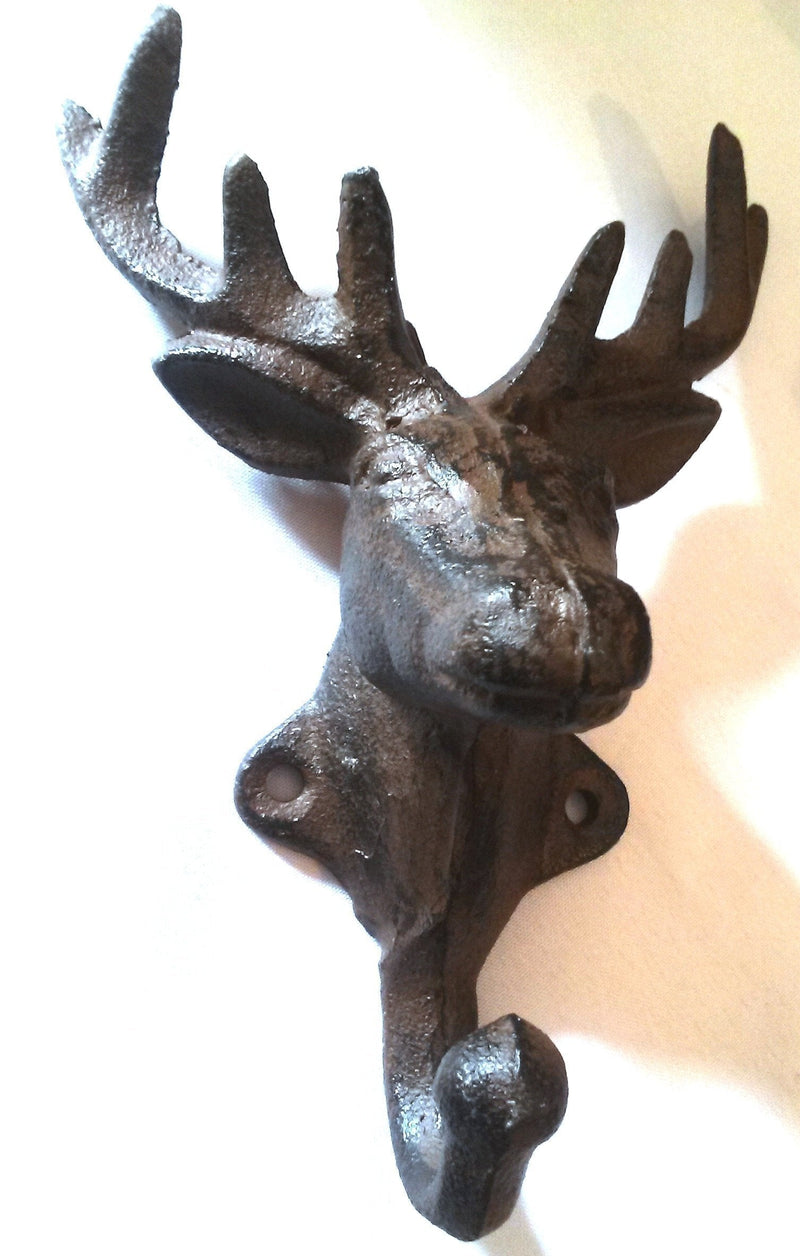 NewNest Australia - Antique Reproduction Cast Iron Buck Deer Wall Hook by Upper Deck 