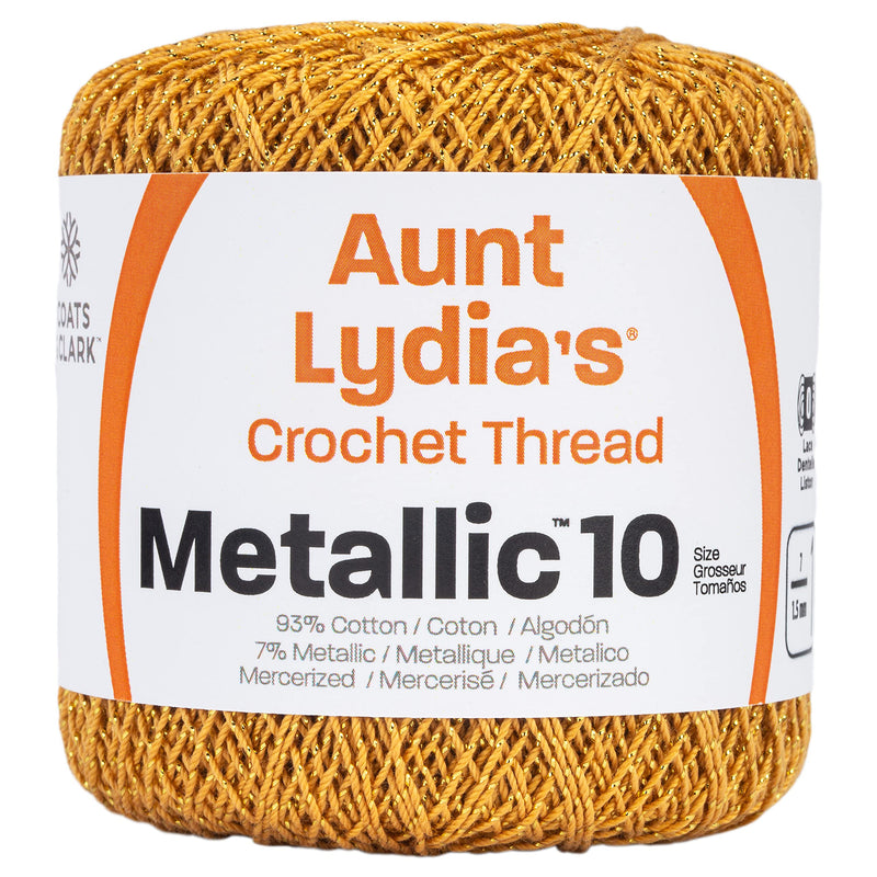 Coats Crochet Metallic Crochet Thread, 10, Gold - NewNest Australia