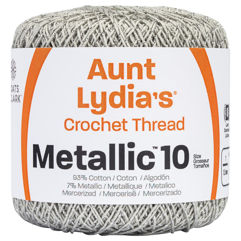 Coats Crochet Metallic Crochet Thread, 10, Silver/Silver - NewNest Australia