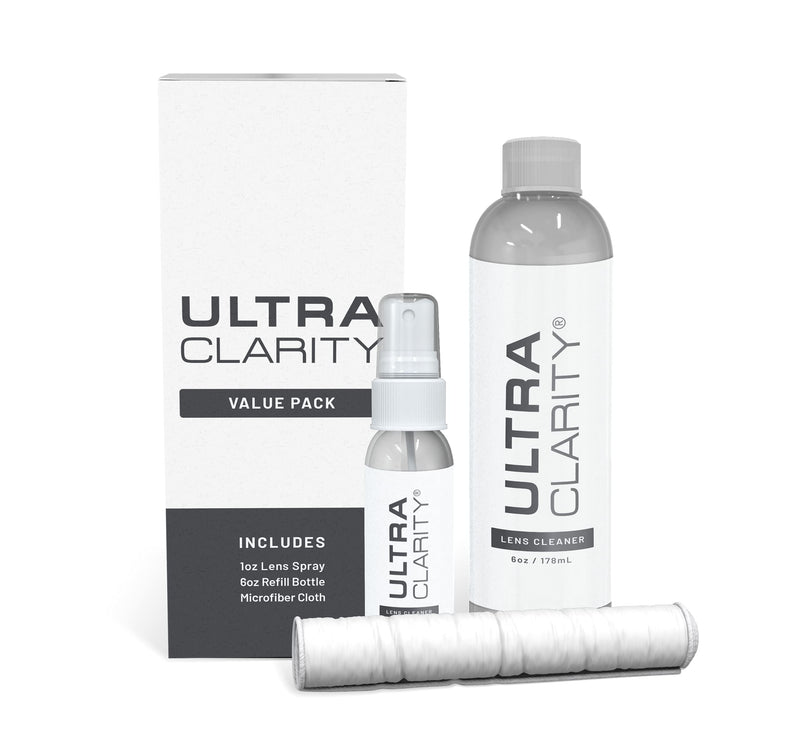 ULTRA CLARITY Eyeglass Lens Cleaning Spray 7oz Value Pack, 1oz Spray, 6oz Refill, & Microfiber Cloth, Glasses, Phone & Electronic Screens, Ideal Even on Coated Surfaces, Professional Grade 7oz Kit - NewNest Australia