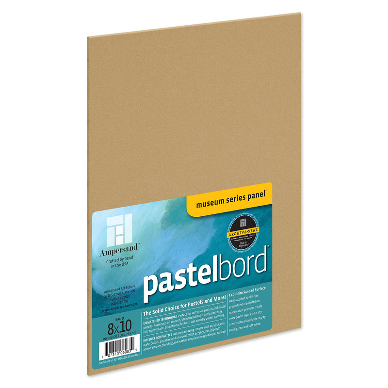 Ampersand Art Supply Pastel Painting Panel: Museum Series Pastelbord, 8" x 10", Sand-1/8 Inch Depth - NewNest Australia