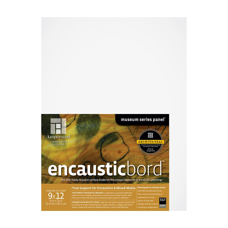 Ampersand Art Supply Wood Painting Panel: Museum Series Encausticbord, 9X12, 1.5 Inch Cradle - NewNest Australia