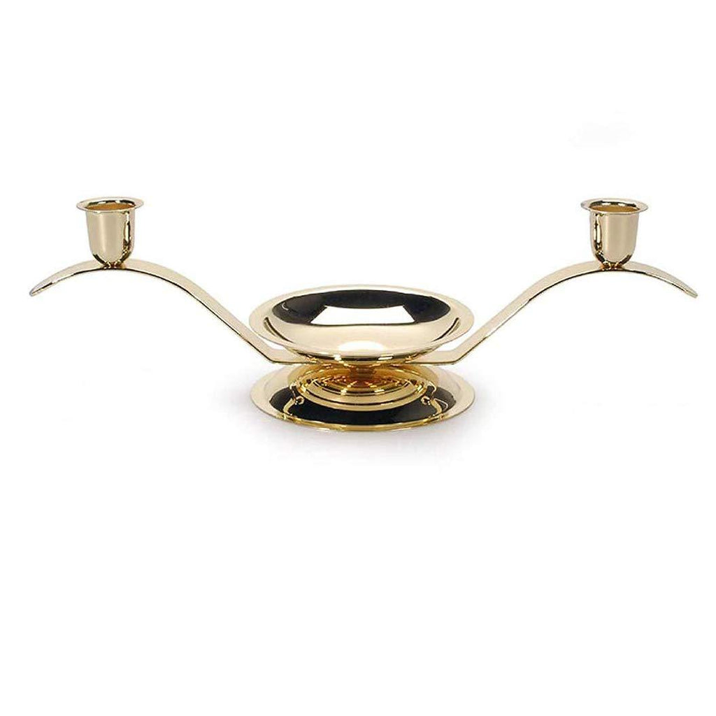 NewNest Australia - Darice Gold Anniversar Victoria Lynn, 12.75” x 4” – Unity Center with Two Taper Candle Holders – Add an Elegant Touch to Wedding Ceremony or Anniversary Party-Makes a Keepsa 