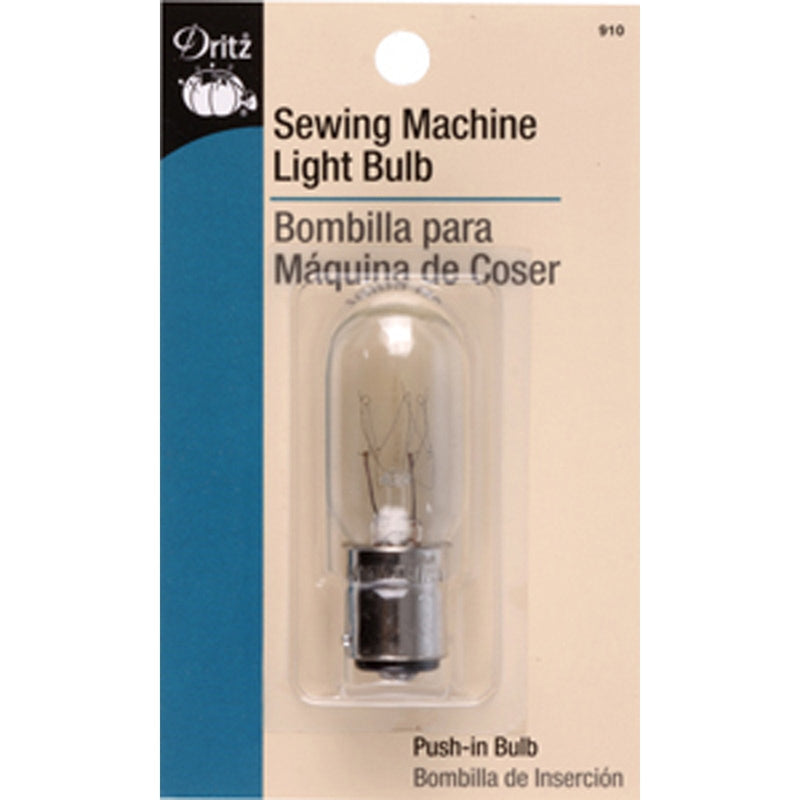 Dritz Sewing Machine Bayonet Base SIOC Light Bulb, Package 5" x 3" x 0.33", Clear Incandescent Push-In - NewNest Australia