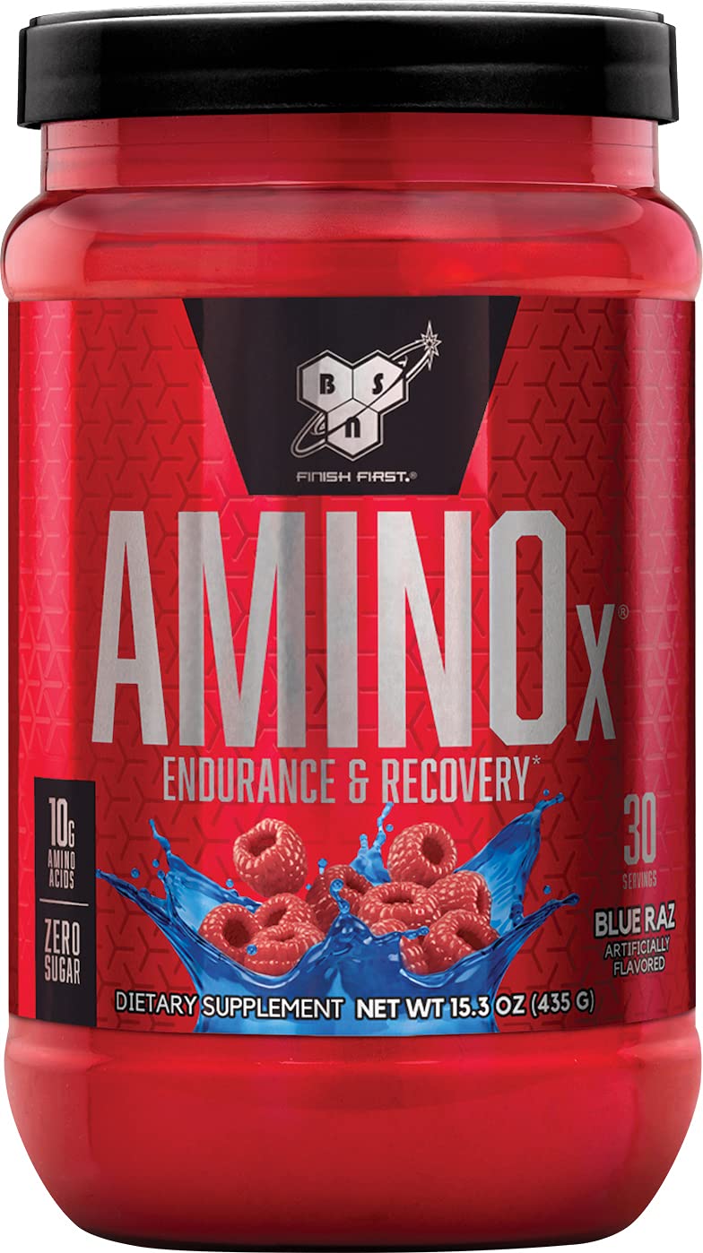 BSN Amino X Muscle Recovery & Endurance Powder with BCAAs, 10 Grams of Amino Acids, Keto Friendly, Caffeine Free, Flavor: Blue Raspberry, 30 Servings (Packaging May Vary) 30 Servings (Pack of 1) - NewNest Australia
