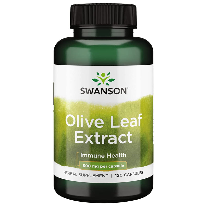 Swanson Olive Leaf Extract Capsules with 20% Oleuropein - Provides Immune Support, Promotes Cardiovascular System Health, and Supports Healthy Blood Pressure - (120 Capsules, 500mg Each) 1 - NewNest Australia