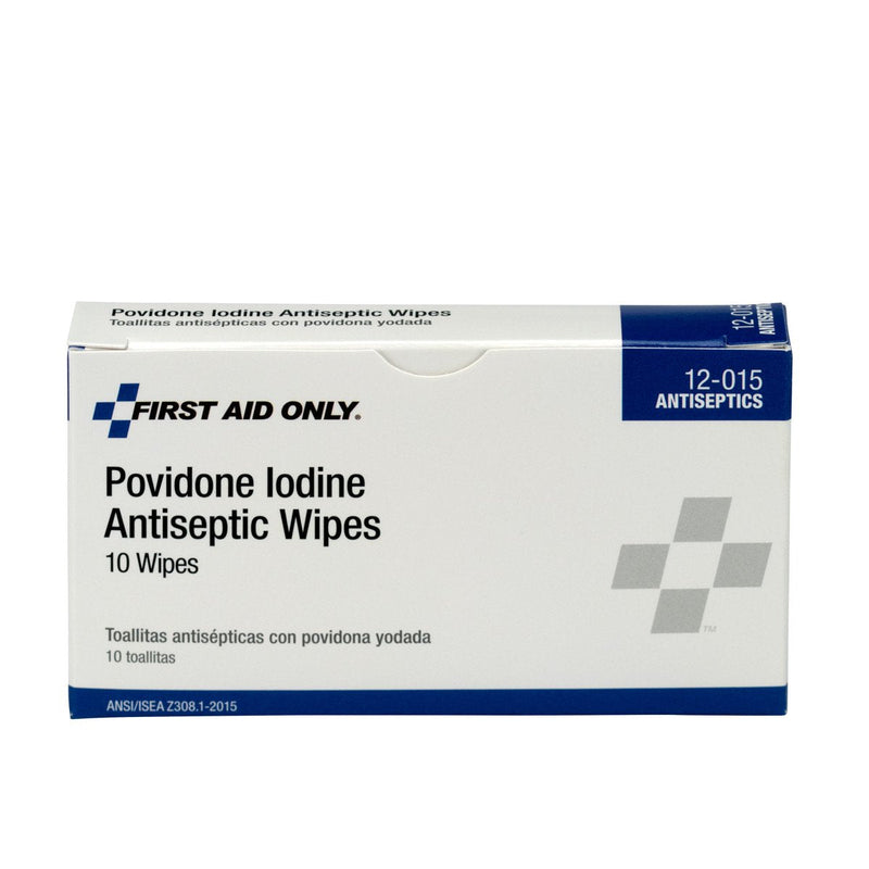 First Aid Only 12-015 Antiseptic Povidone PVP Iodine Wipe (Box of 10) - NewNest Australia