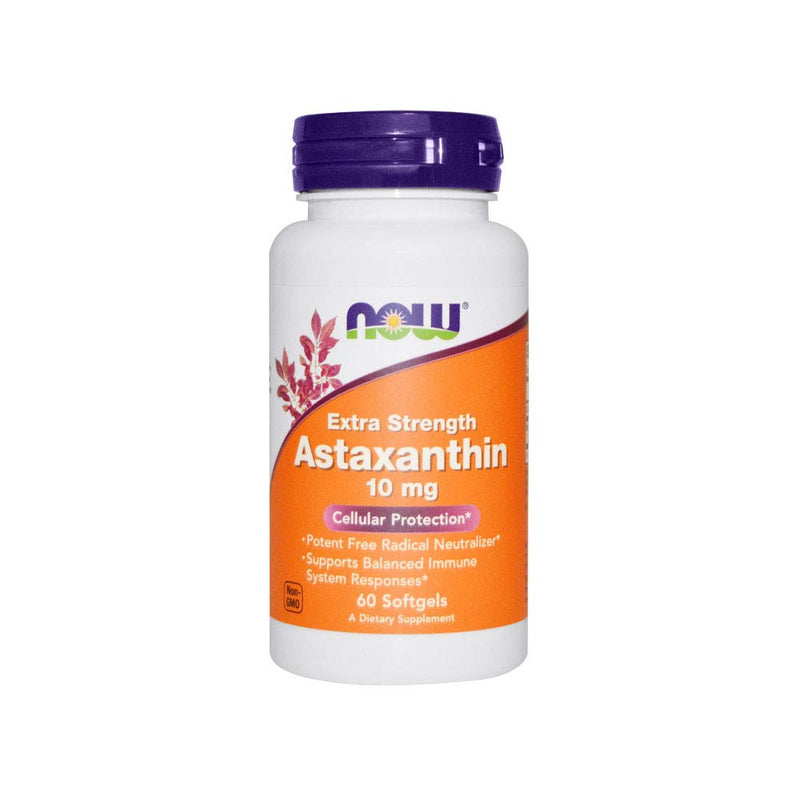 NOW Supplements, Astaxanthin 10mg, Extra Strength,derived from Non-GMO Haematococcus Pluvialis Microalgae and has naturally occurring Lutein, Canthaxanthin and Beta-Carotene, 60 Softgels - NewNest Australia