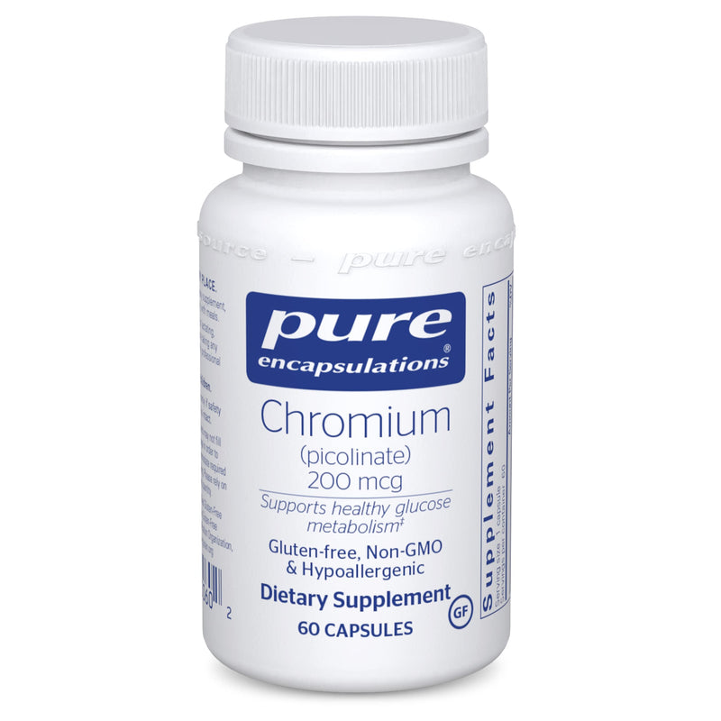 Pure Encapsulations Chromium (Picolinate) 200 mcg | Hypoallergenic Supplement for Healthy Lipid and Glucose Metabolism Support* | 60 Capsules 60 Count (Pack of 1) - NewNest Australia