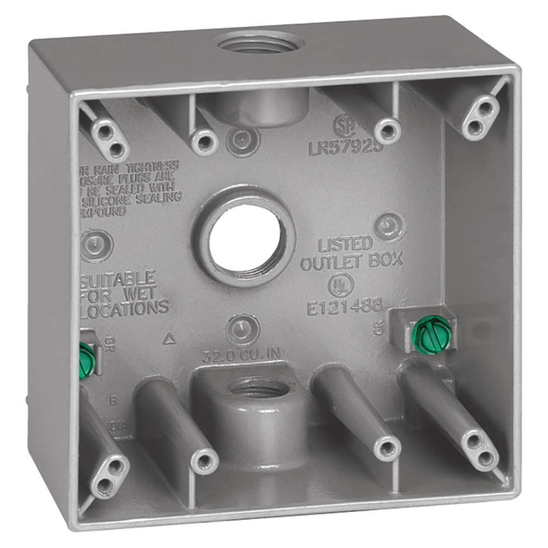 Sigma Electric, Gray 14352 3/4-Inch 3 Hole 2-Gang Box - NewNest Australia